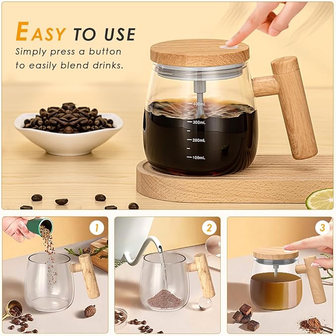 No-Spill Self-Stirring Mug – 400ML