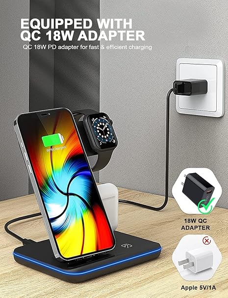 3-in-1 Fast Wireless Charger Station